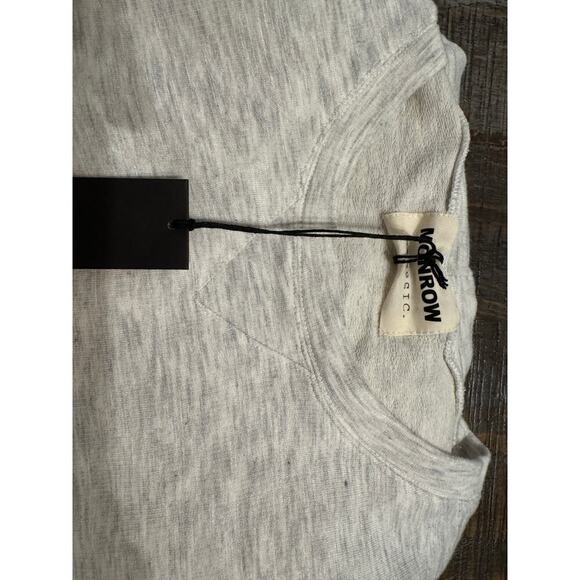 Monrow Classic Sweatshirt, Terry, Fleece, Lightweight, Large Grey Gray - Picture 3 of 4